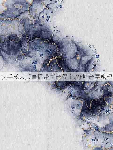 快手成人版直播带货流程全攻略-流量密码