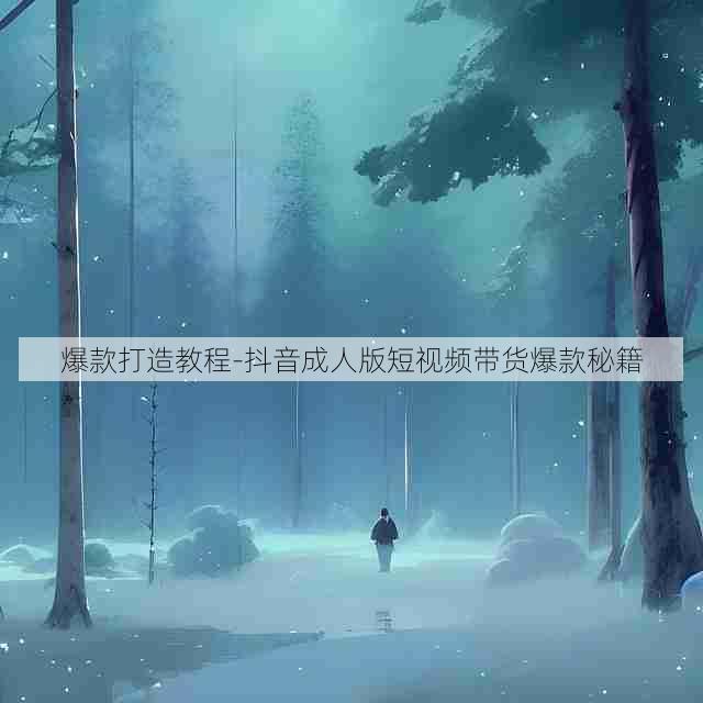 爆款打造教程-抖音成人版短视频带货爆款秘籍