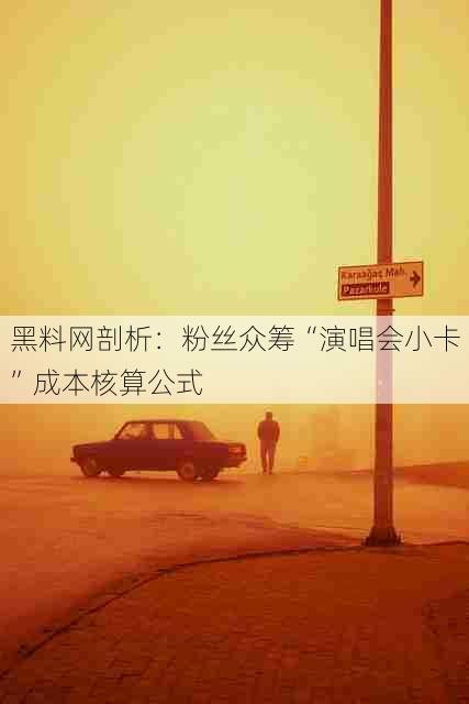 黑料网剖析:粉丝众筹“演唱会小卡”成本核算公式