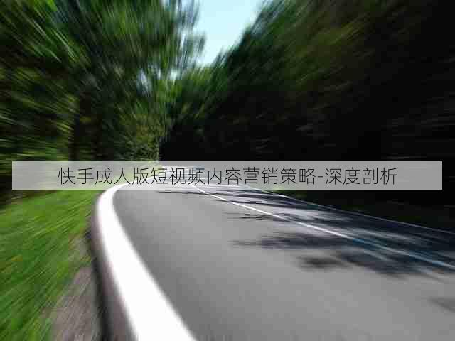 快手成人版短视频内容营销策略-深度剖析