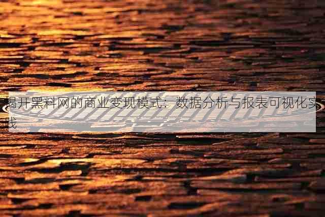 揭开黑料网的商业变现模式：数据分析与报表可视化实践