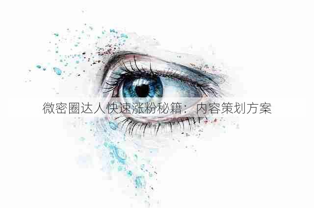 微密圈达人快速涨粉秘籍:内容策划方案